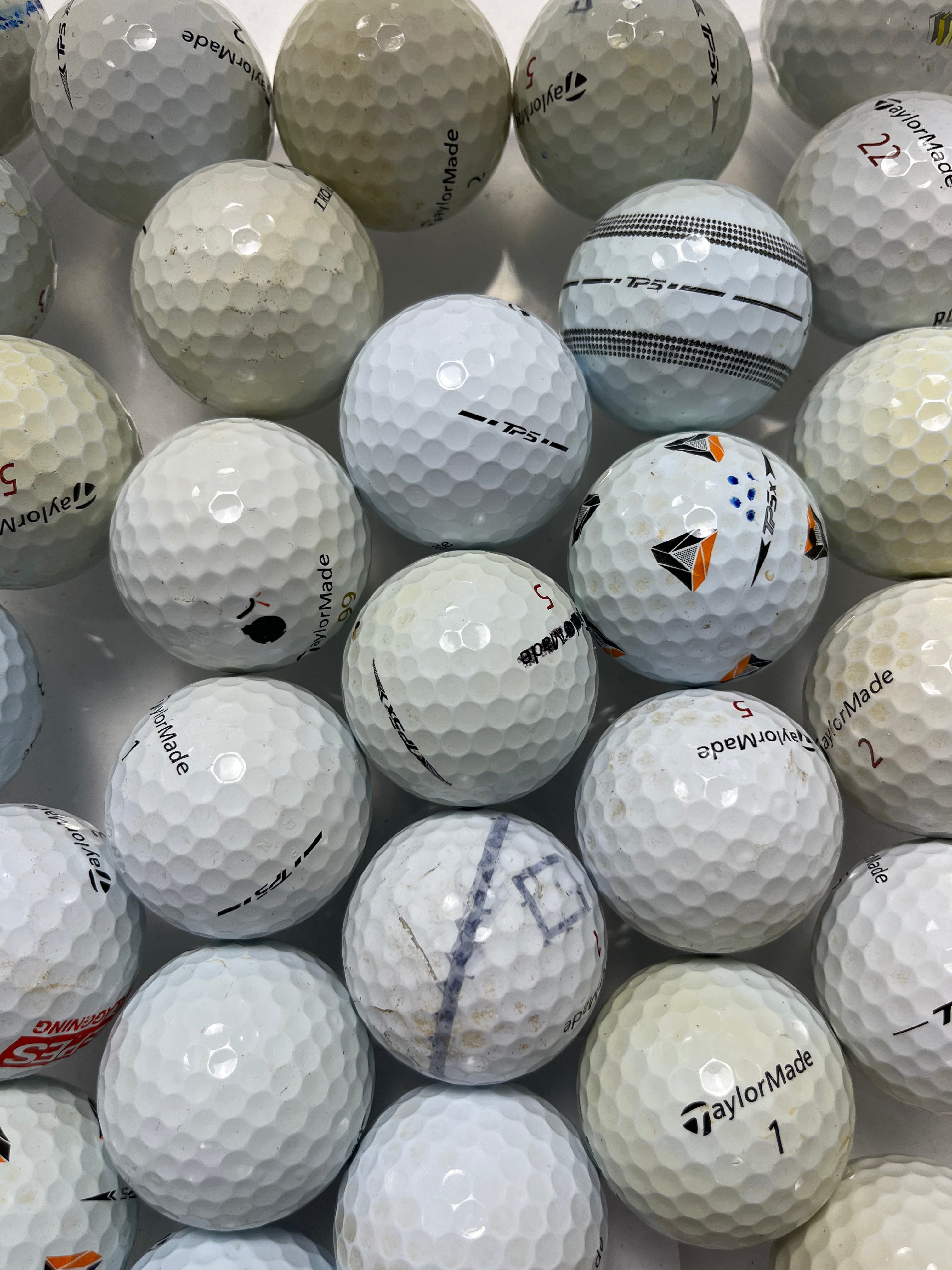TaylorMade TP5/TP5x A/B/C-klass – 12-pack begagnade golfbollar